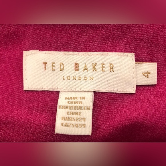 Ted Baker Luaan Button Through Deep Pink Long Dress - Picture 4 of 5